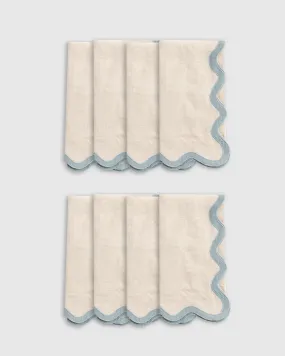 European Linen Scallop Edge Napkins (Set of 8)