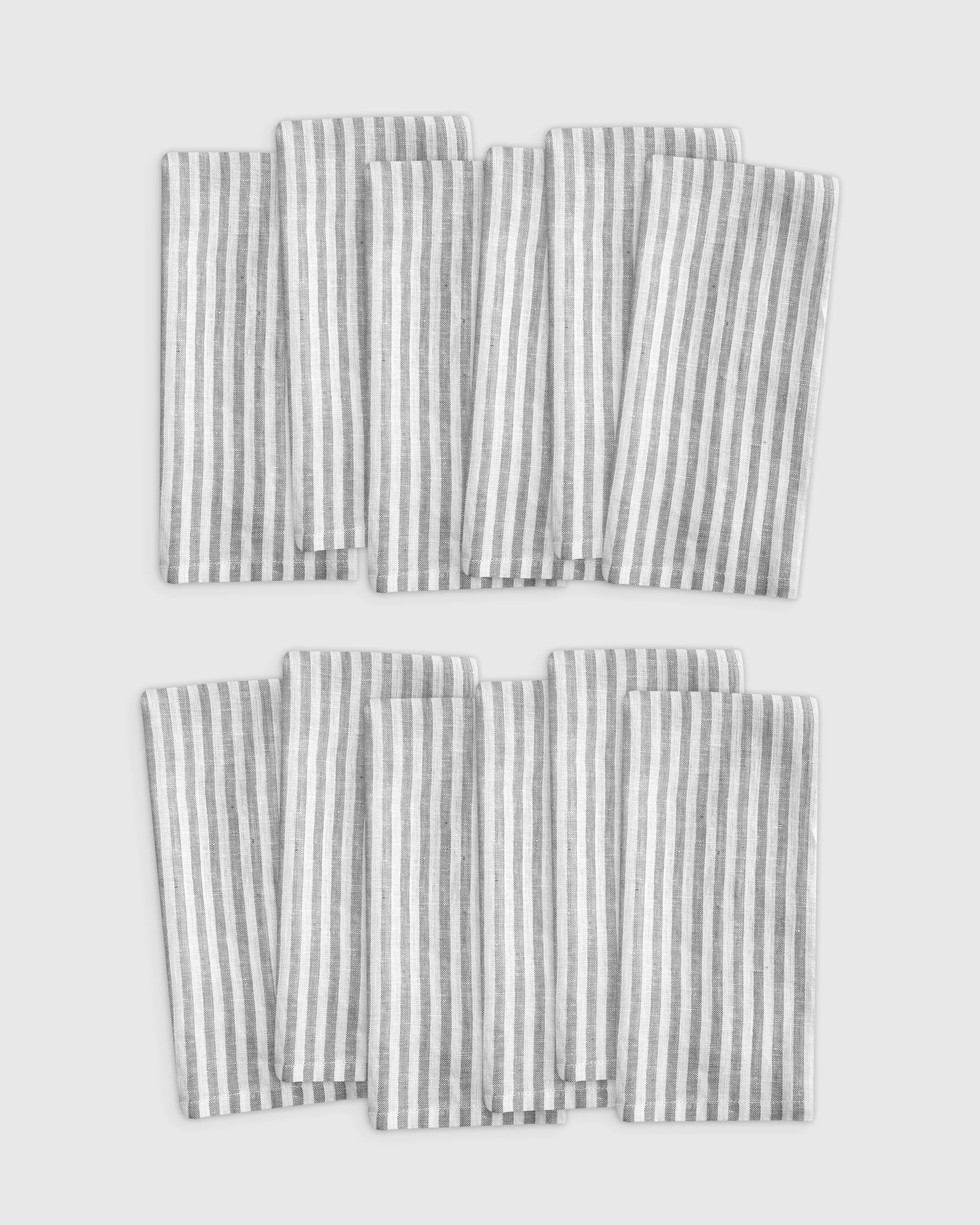 European Linen Stripe Napkins (Set of 12)