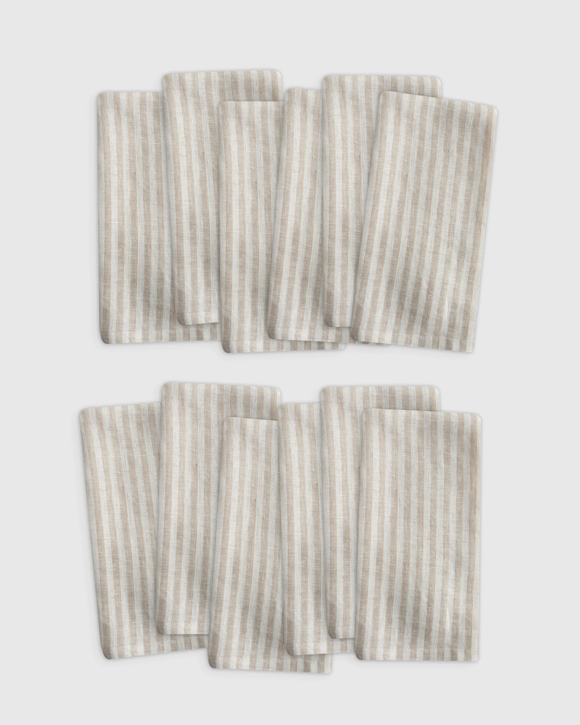 European Linen Stripe Napkins (Set of 12)