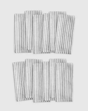 European Linen Stripe Napkins (Set of 12)