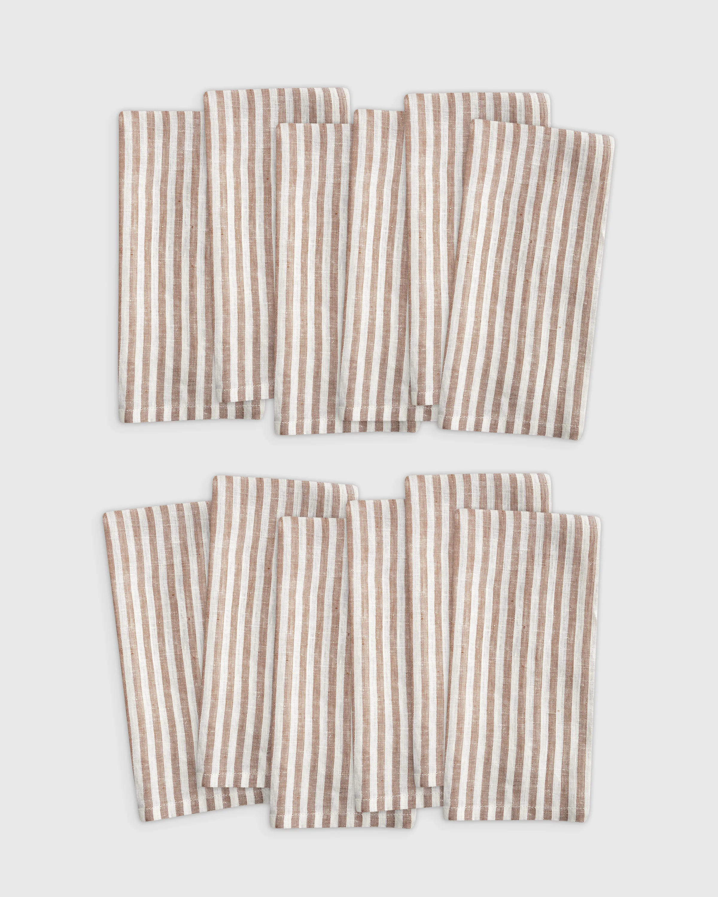 European Linen Stripe Napkins (Set of 12)