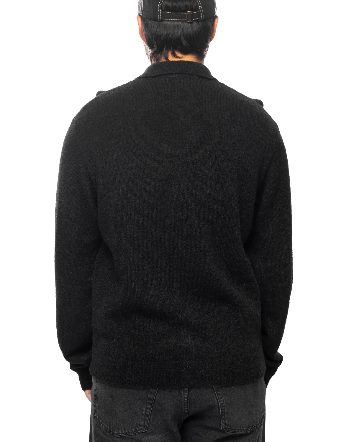 Evening Polo Black Fuzzy Alpaca