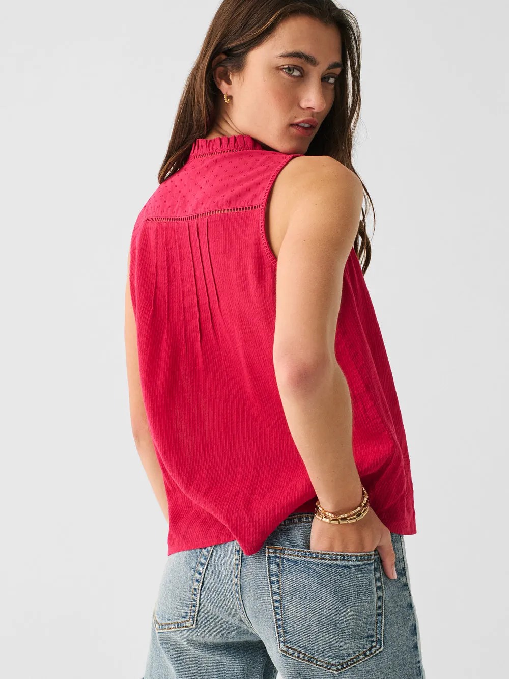 Faherty Willa Sleeveless Top- Granita