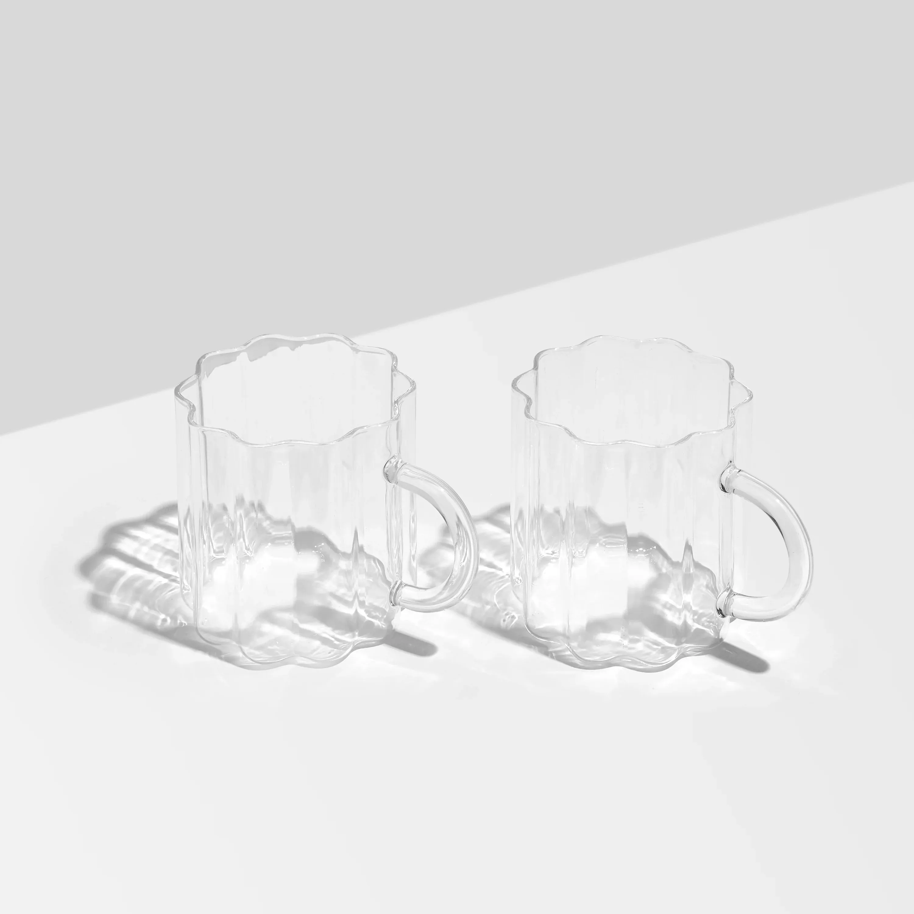 Fazeek Wave Mug Set Of 2 | Clear