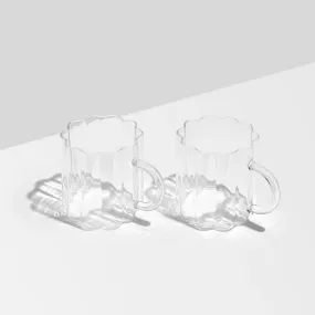 Fazeek Wave Mug Set Of 2 | Clear