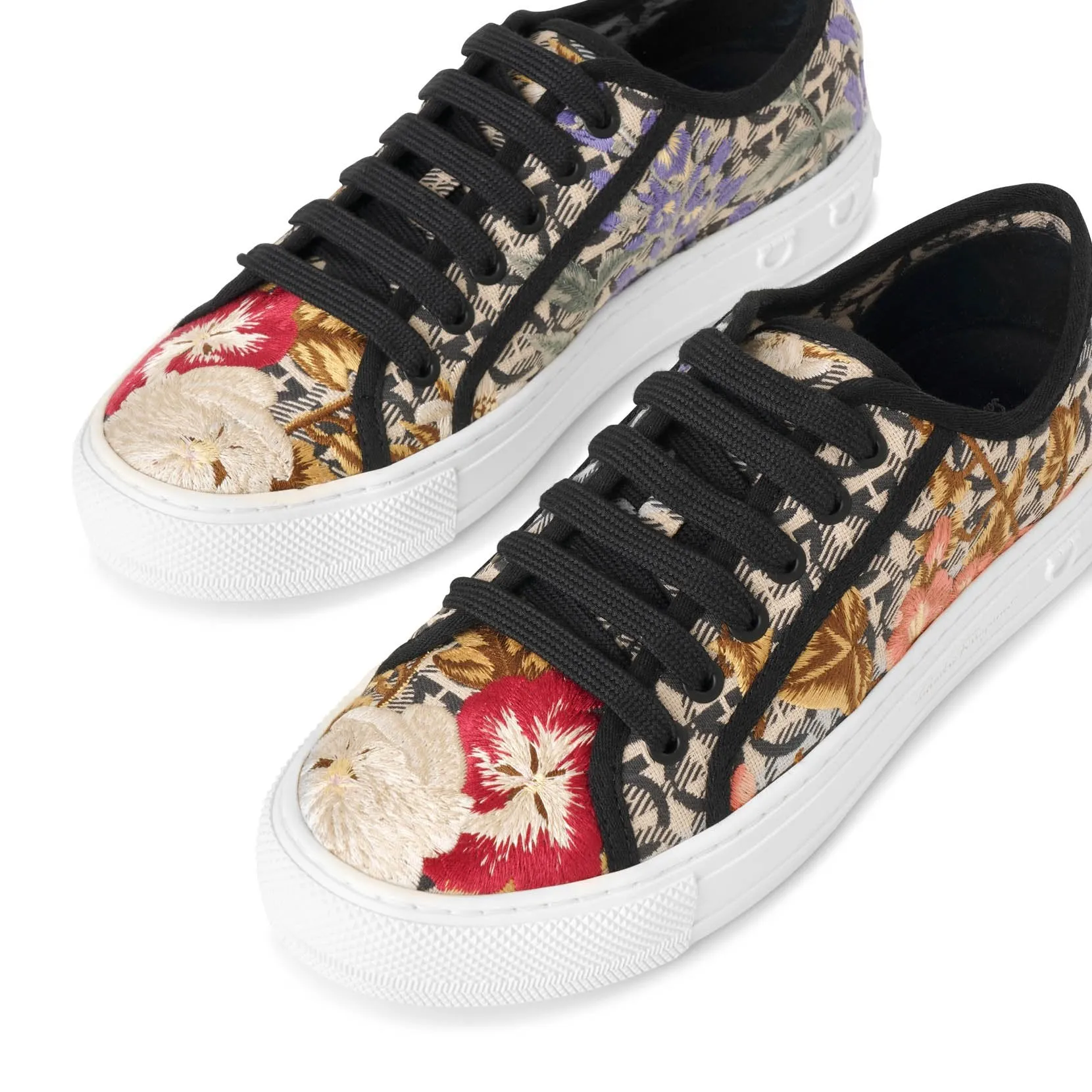 Ferragamo Tully ricamo garden embroidery sneakers