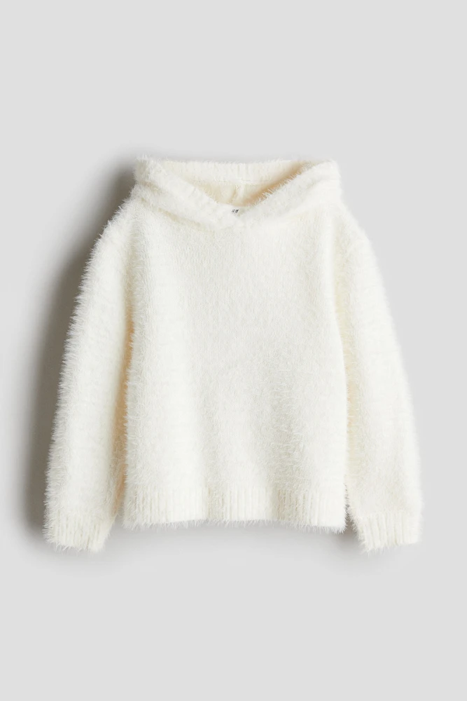 Fluffy-Knit Hoodie