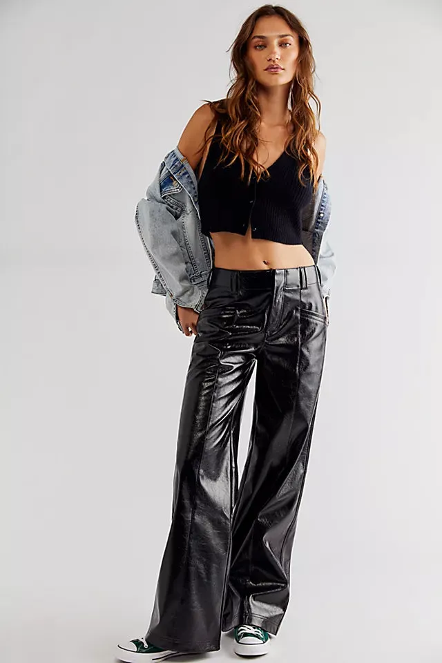 Free People: Star-Crossed Lovers Vegan Straight-Leg Pants