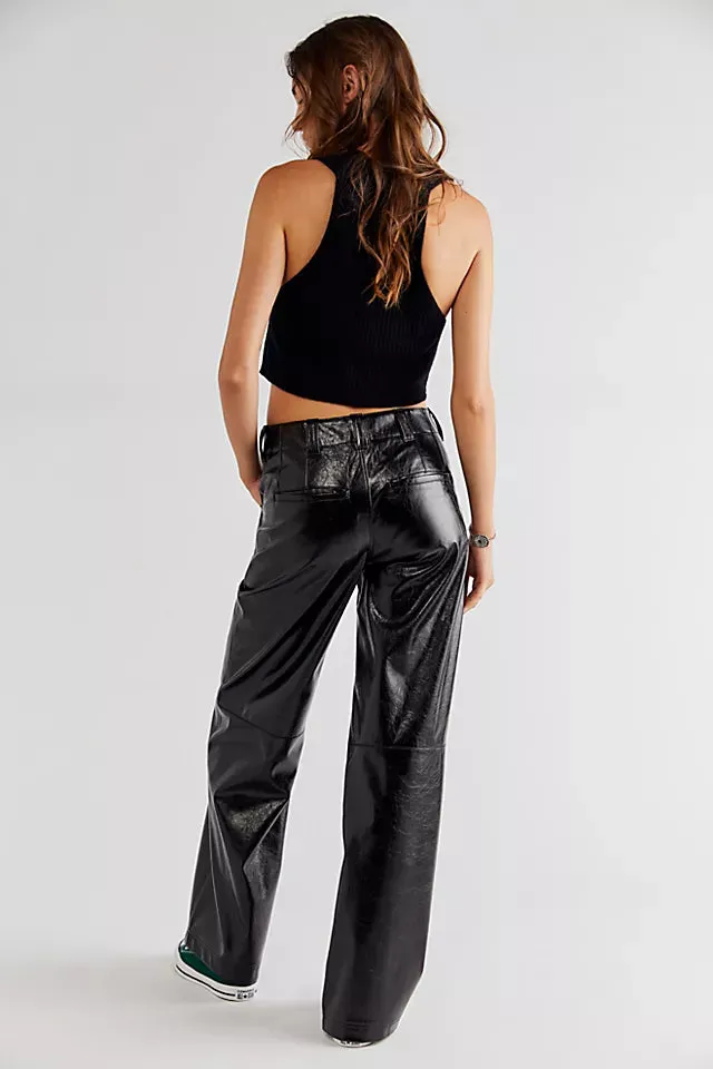 Free People: Star-Crossed Lovers Vegan Straight-Leg Pants