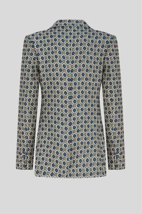 Geometric Pattern Jacquard Jacket