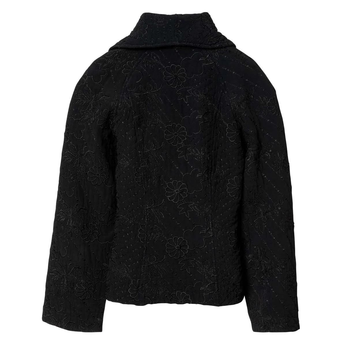 GHOST (United Kingdom) Washed Viscose Rayon Embroidered Monastic Jacket Black : S