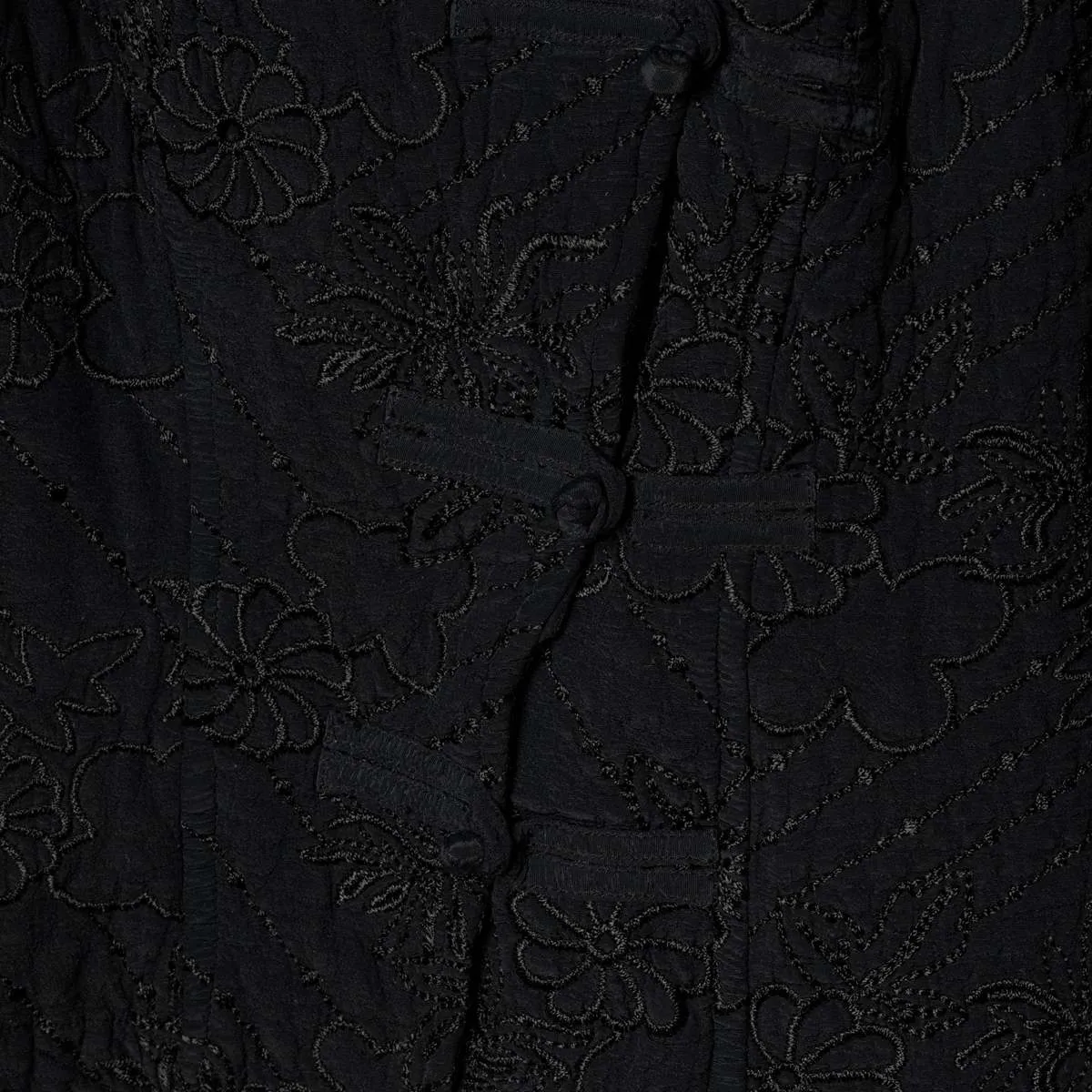 GHOST (United Kingdom) Washed Viscose Rayon Embroidered Monastic Jacket Black : S