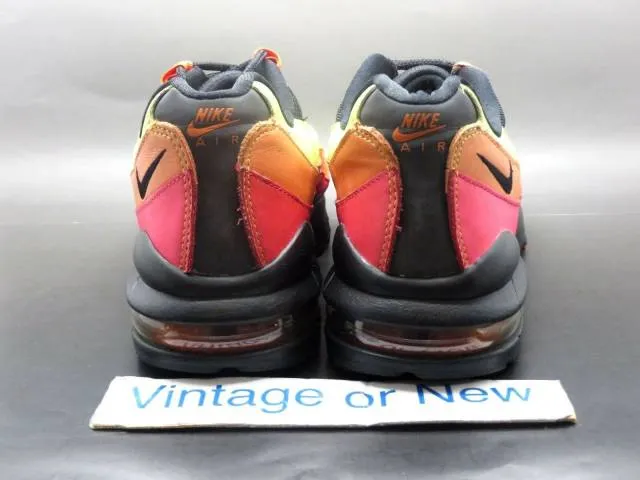 Girls' nike air max '95 black orange blaze bright cactus red gs 2007 sz 5.5y