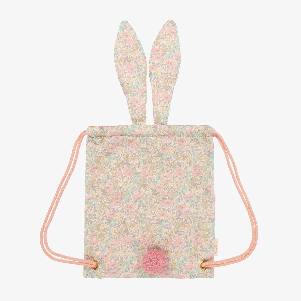 Girls Pink Liberty Print Bunny Backpack (35cm)