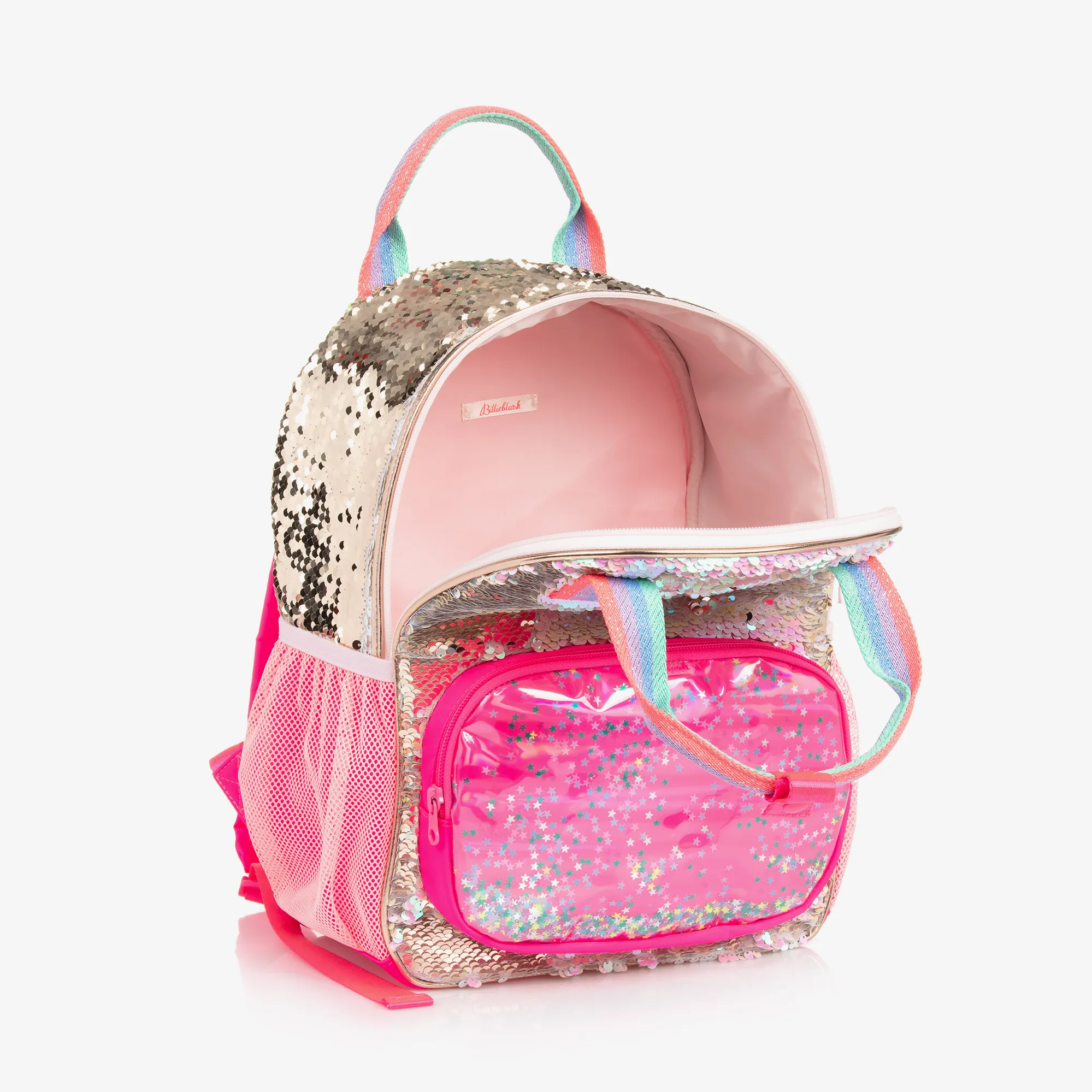 Girls Pink Sequin Unicorn Backpack (34cm)