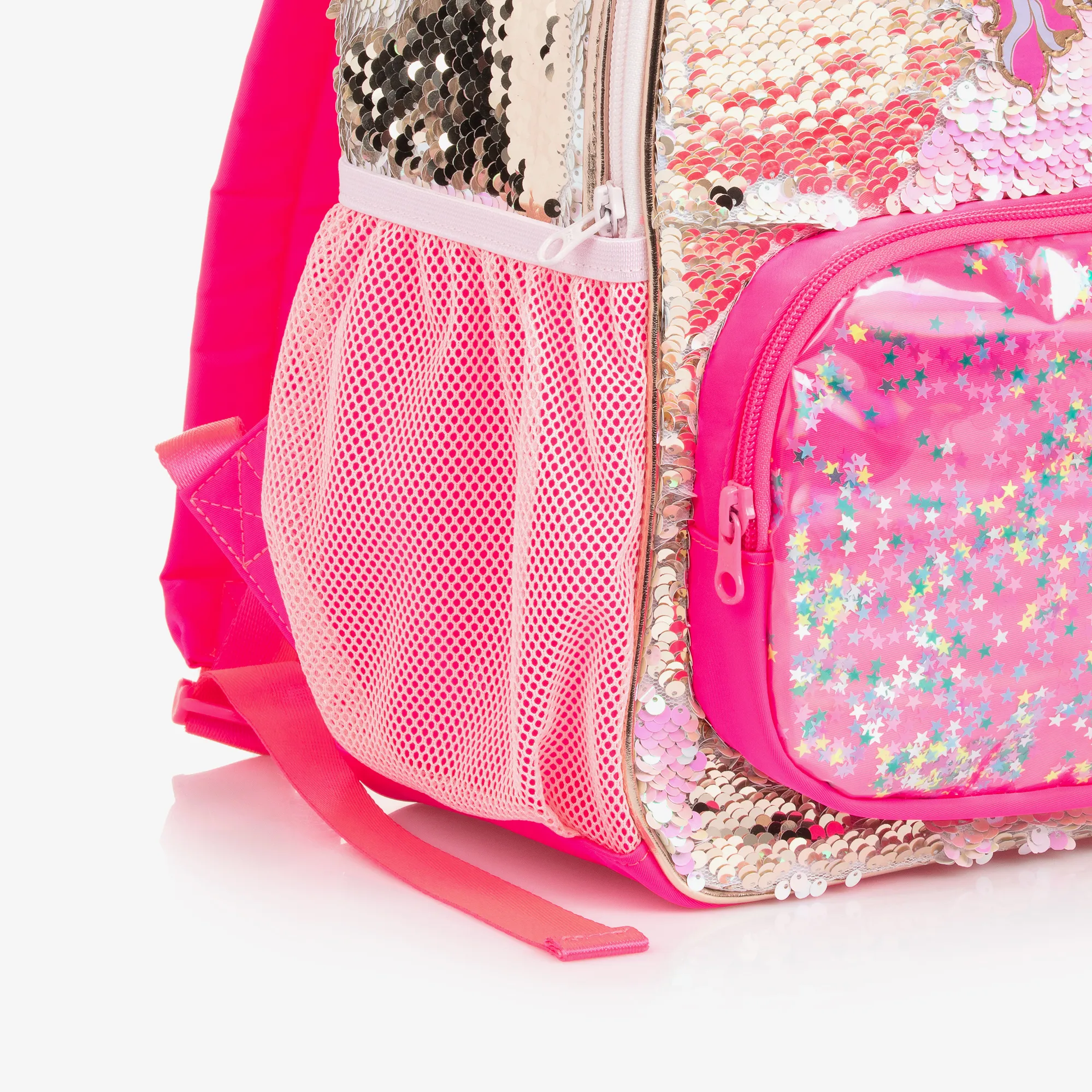 Girls Pink Sequin Unicorn Backpack (34cm)