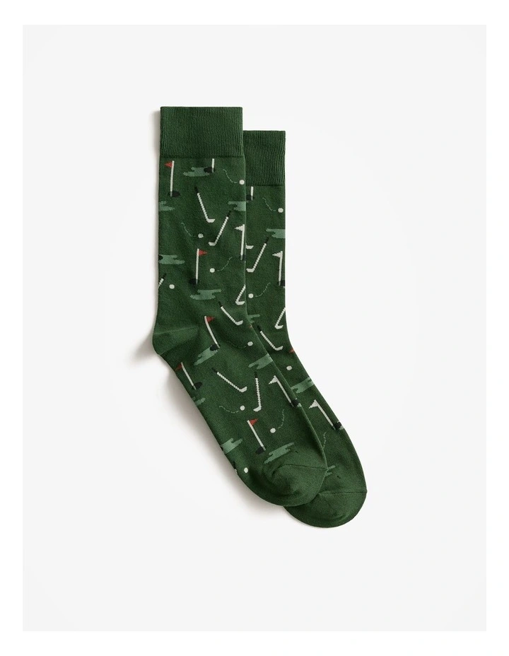 Golf Crew Sock in Racing Green