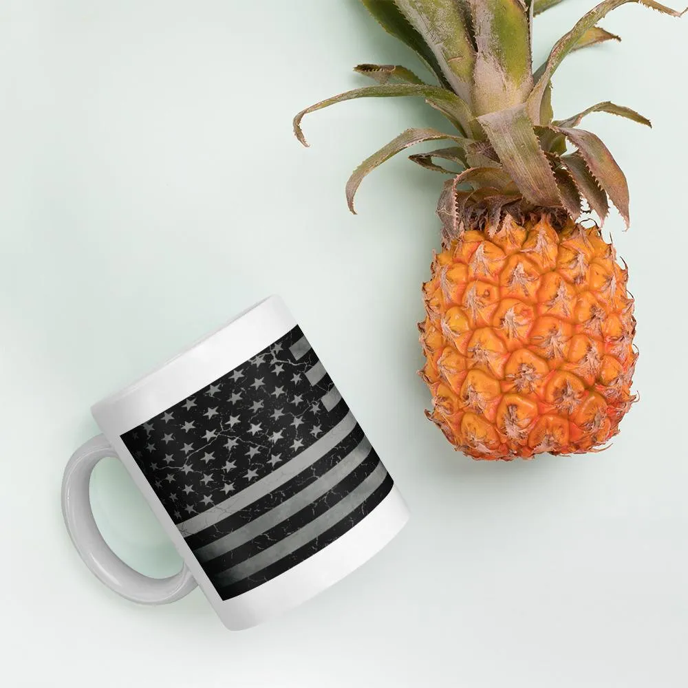 Grey Line Crackle Coffee Mug