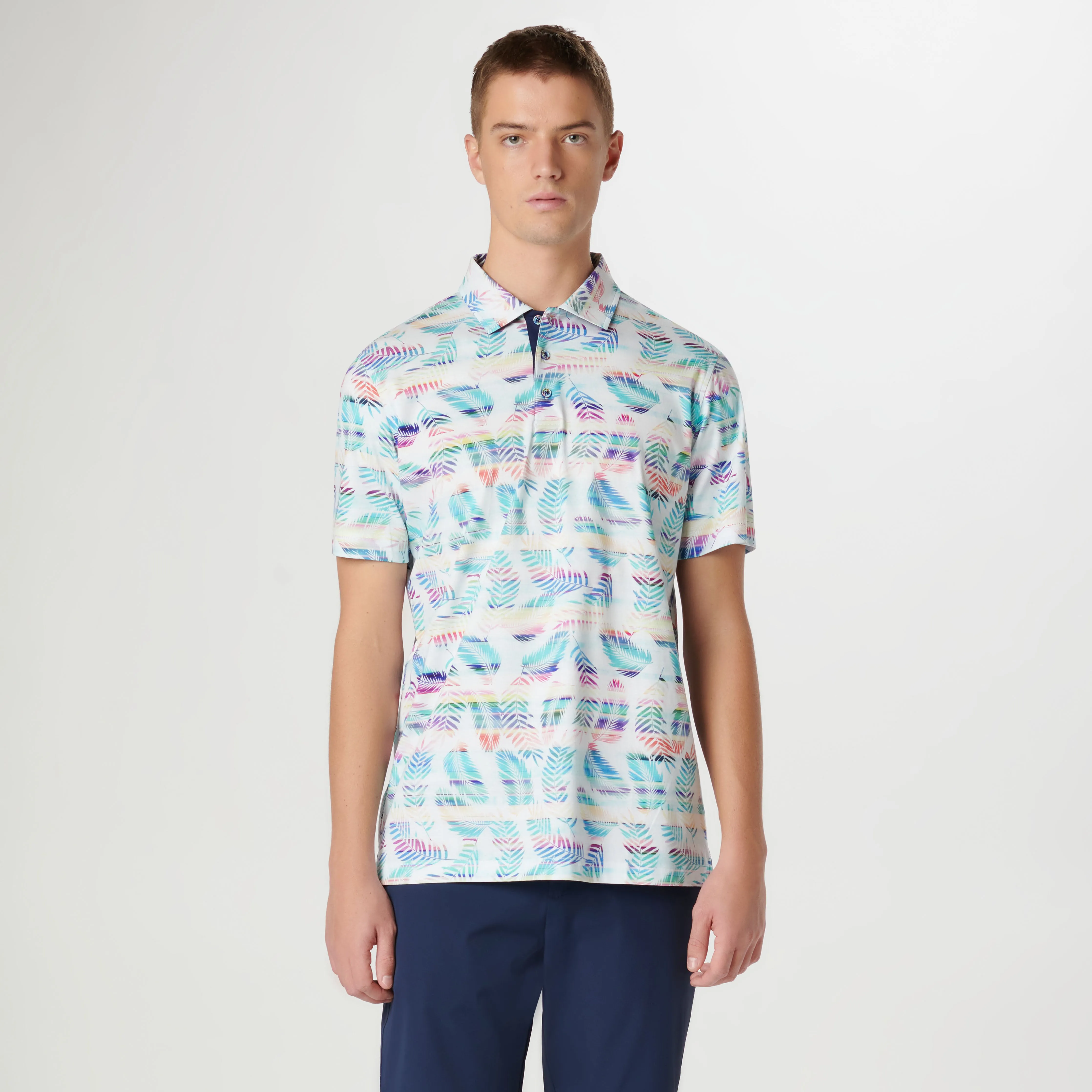 Hendrix Leaf Print Polo