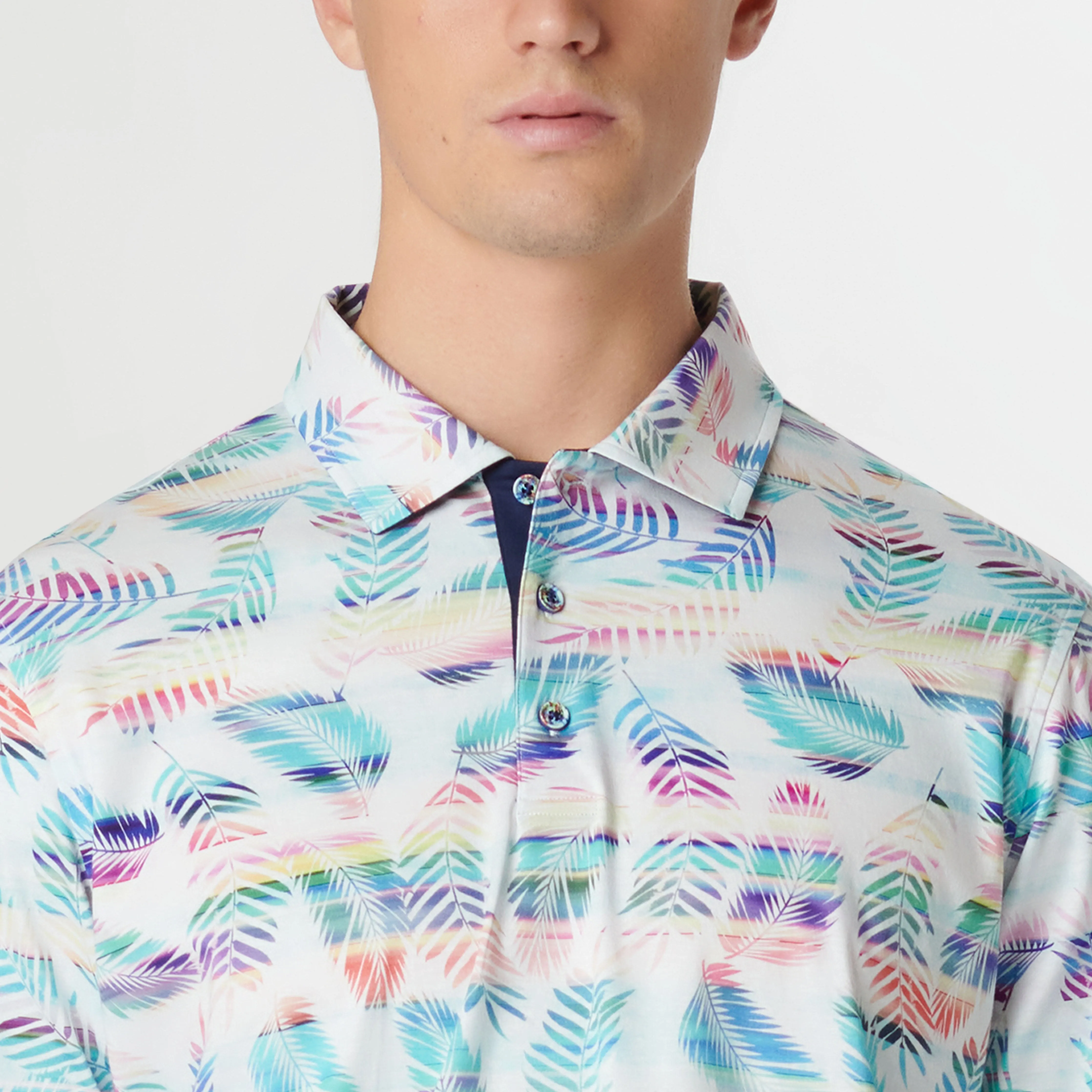 Hendrix Leaf Print Polo