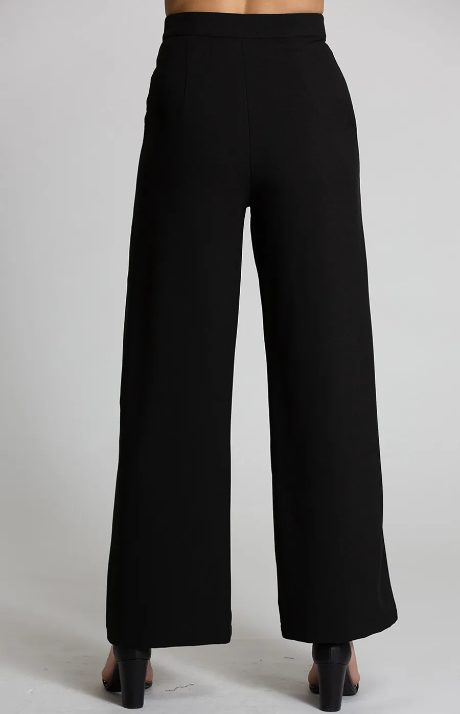 High Waisted Pants with Leg Pleat Detail (APA832B) 