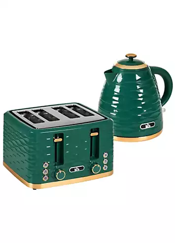 HOMCOM Kettle & 4 Slice Toaster Set - Green | Kaleidoscope