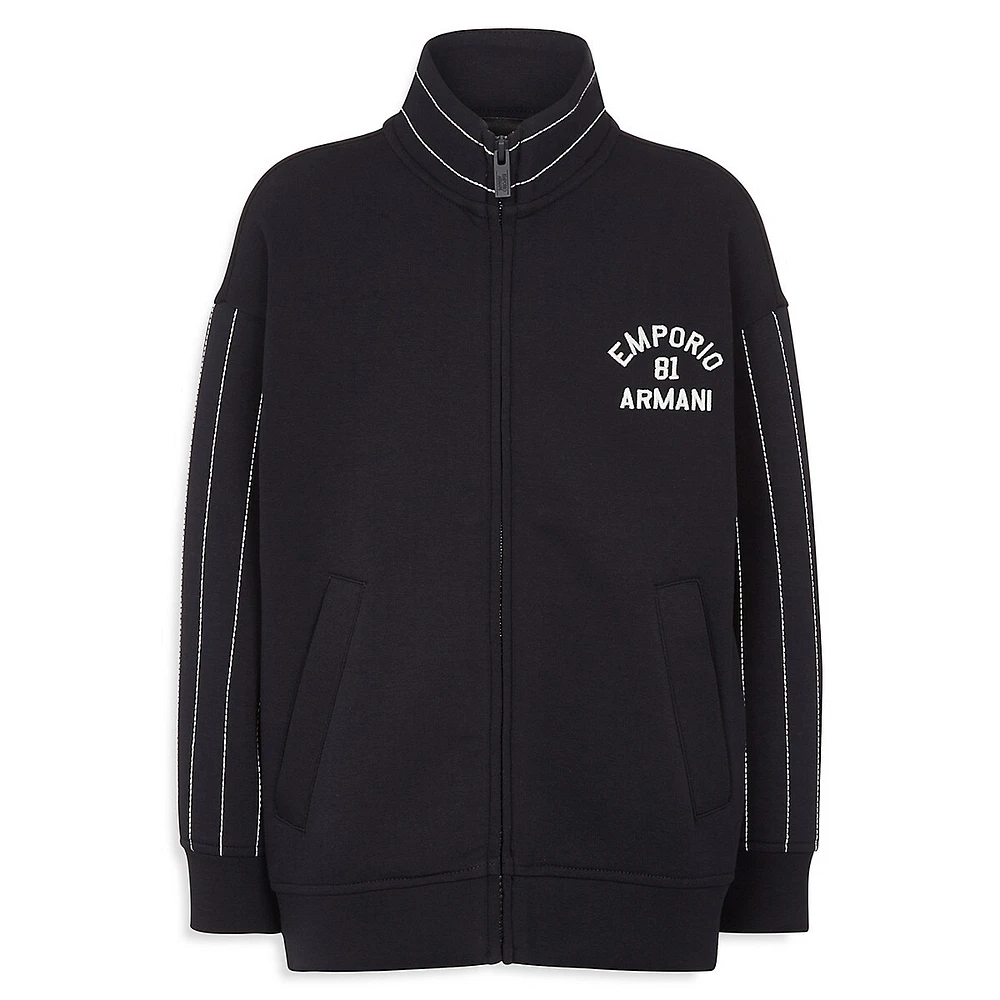 Hudson's Bay Boy's Pinstripe-Trim Logo Track Jacket