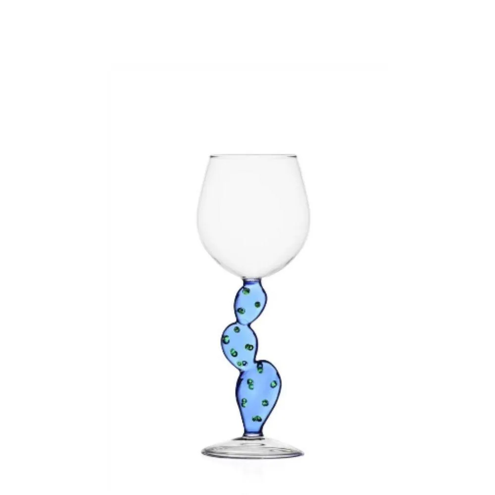 Ichendorf   Desert Plant Wine Glass Cactus Light Blue