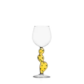 Ichendorf   Desert Plant Wine Glass Cactus Yellow