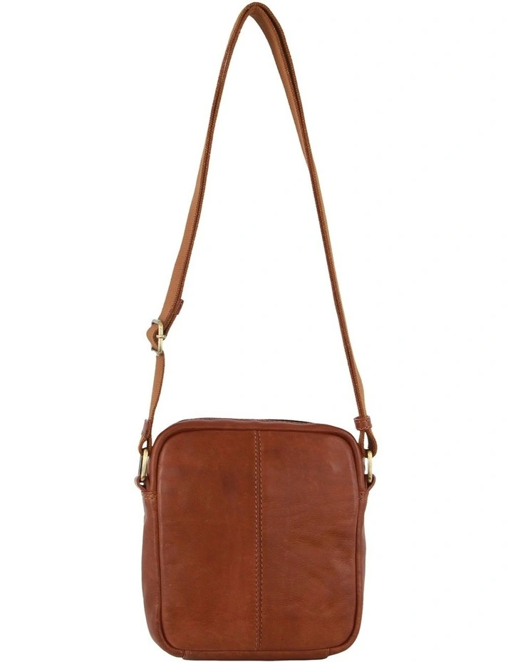 Italian Leather Cross-Body Bag in Cognac