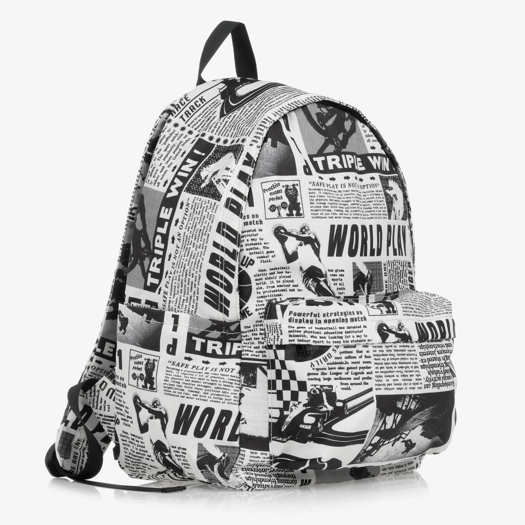 Ivory & Black Newspaper Backpack (41cm)