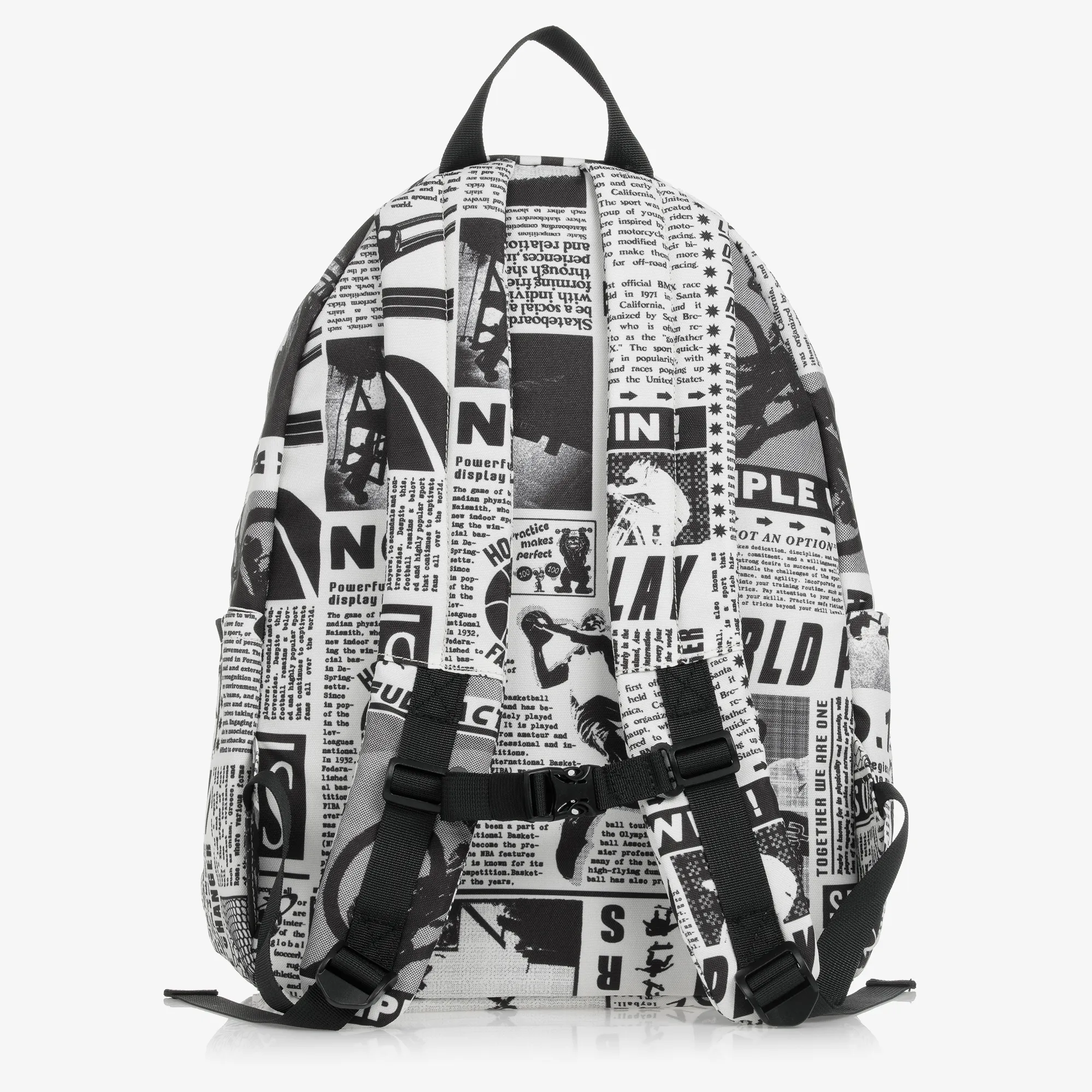 Ivory & Black Newspaper Backpack (41cm)