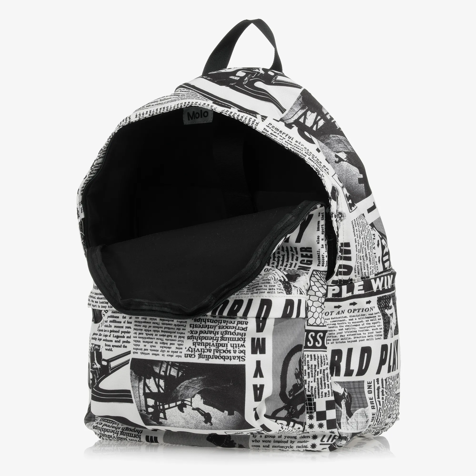 Ivory & Black Newspaper Backpack (41cm)