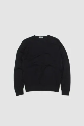 John Smedley Hatfield LS Crewneck Pullover Black