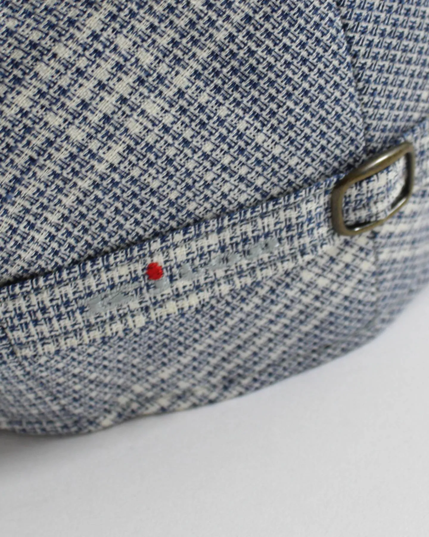 Kiton Soft Cap Dark Blue Gray Windowpane Flat Cap SALE