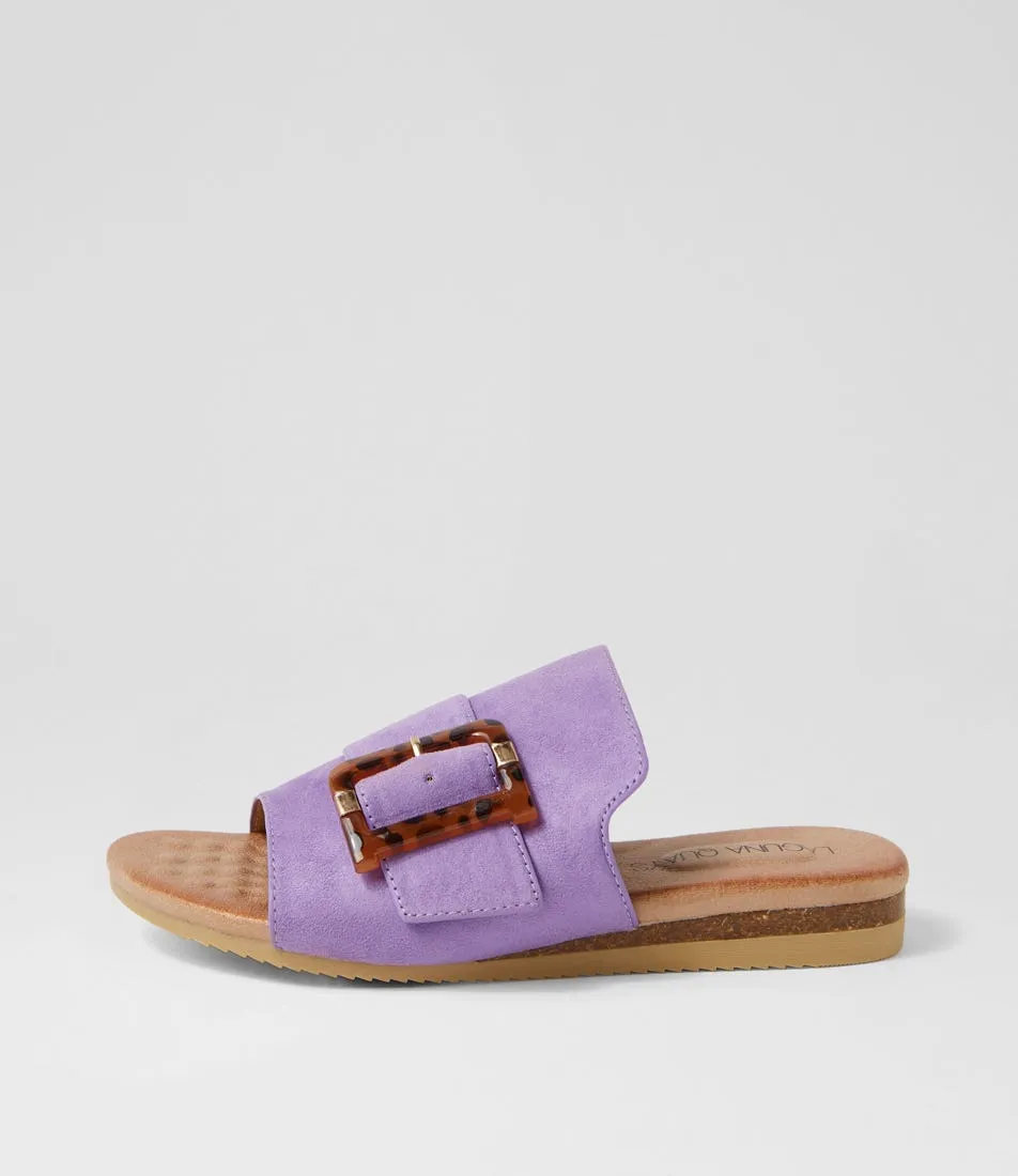 LAGUNA QUAYS Kivari Violet Microsuede Sandals