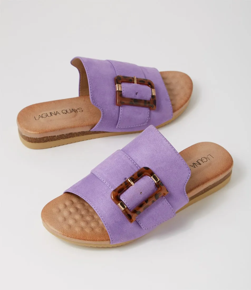 LAGUNA QUAYS Kivari Violet Microsuede Sandals