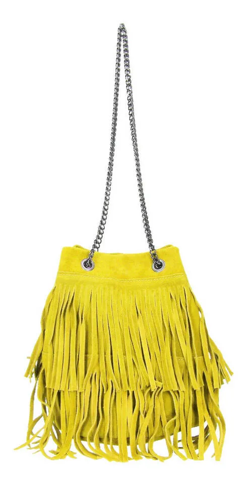 Leather bag woman giallo naima