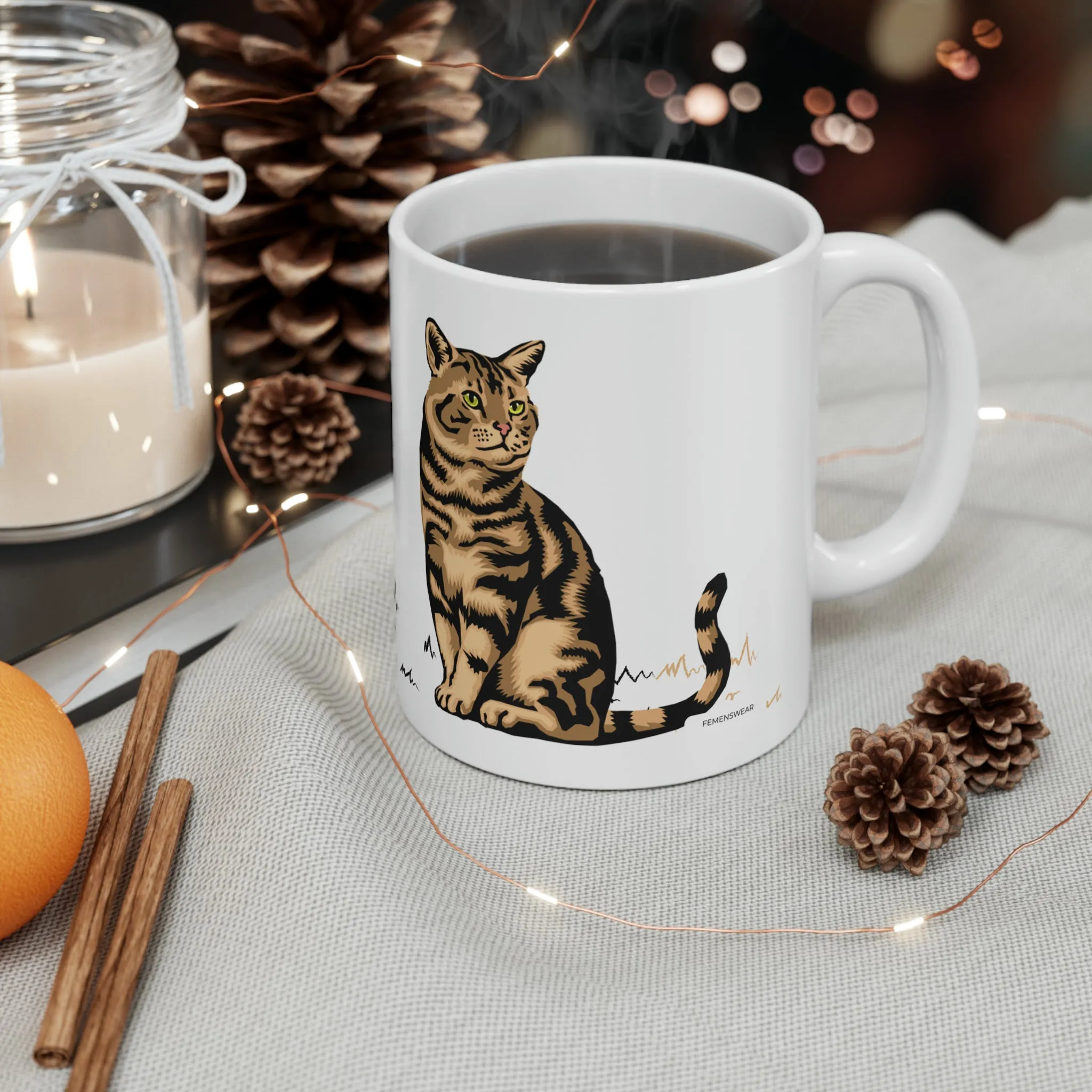 Leopard Print Cat Mug, 11oz