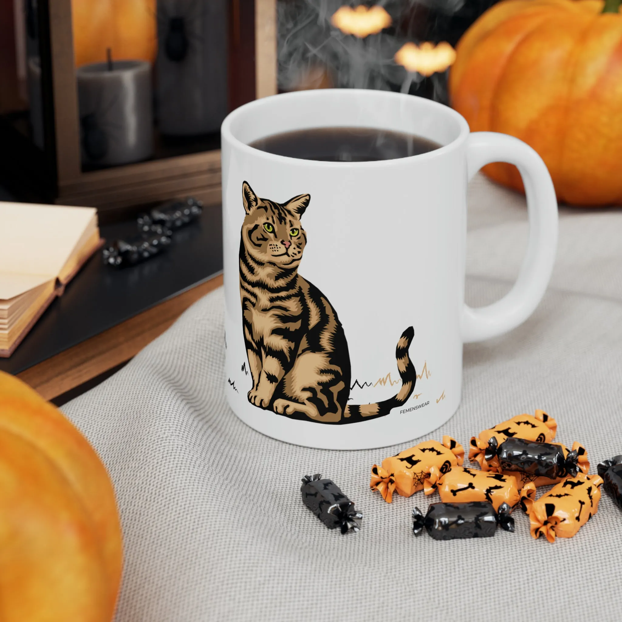 Leopard Print Cat Mug, 11oz