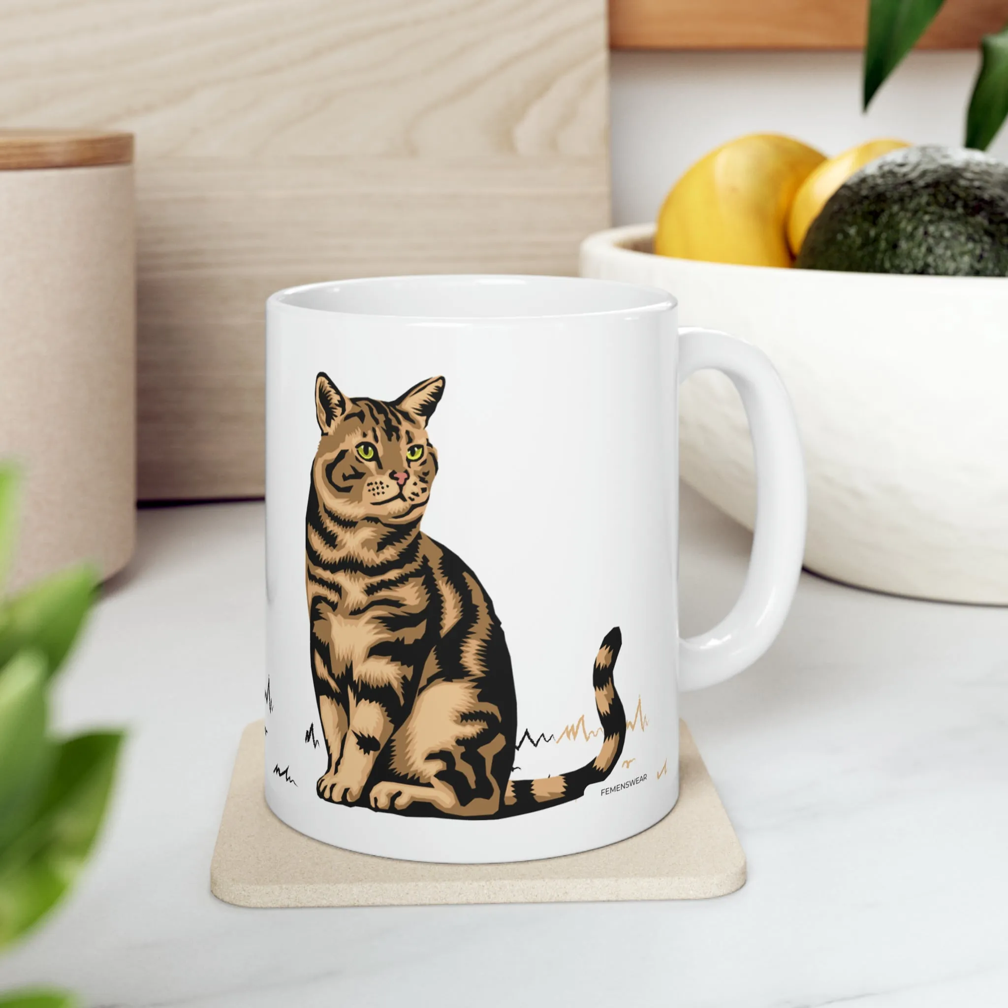 Leopard Print Cat Mug, 11oz