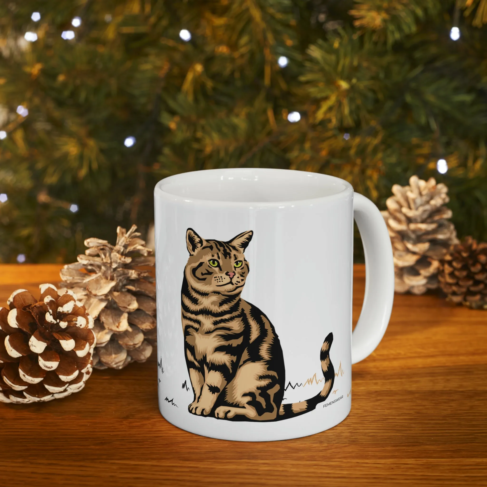 Leopard Print Cat Mug, 11oz