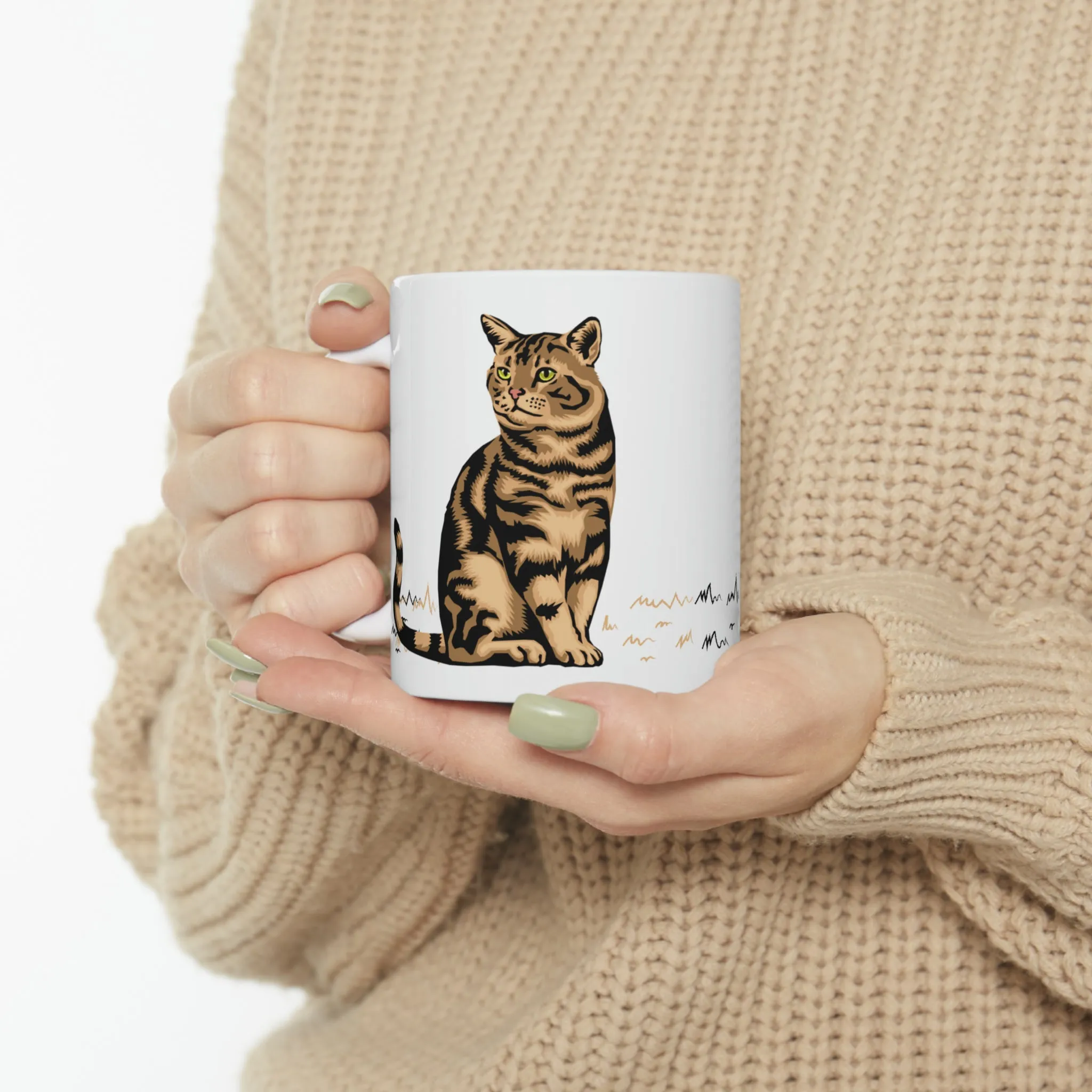 Leopard Print Cat Mug, 11oz