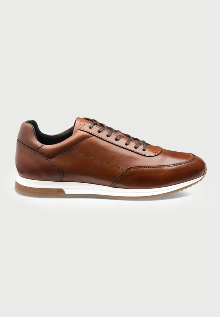 Loake Bannister Navy Leather Sneakers