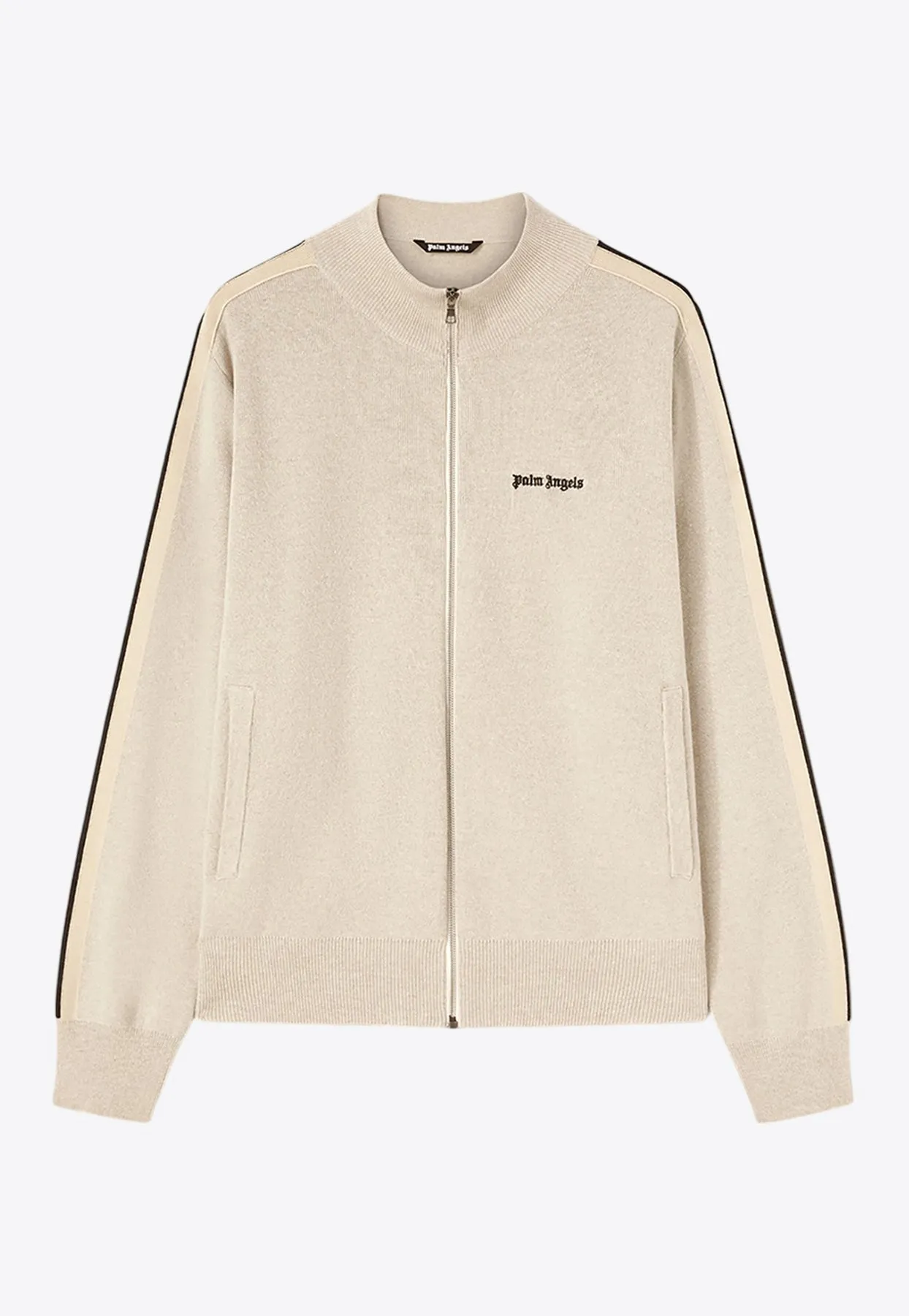 Logo Embroidered Knit Track Jacket