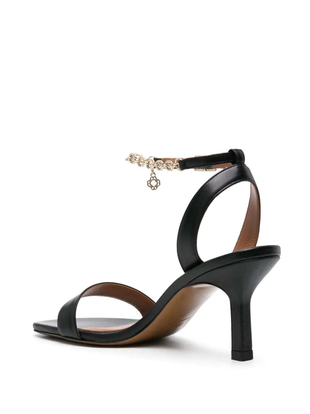 Maje chain-link leather sandals - Black