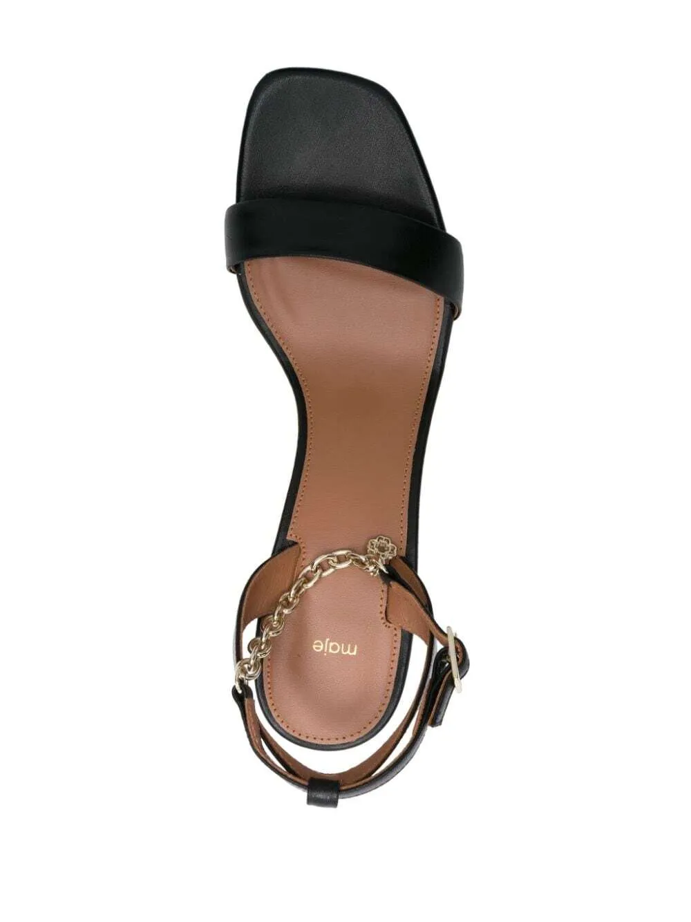 Maje chain-link leather sandals - Black