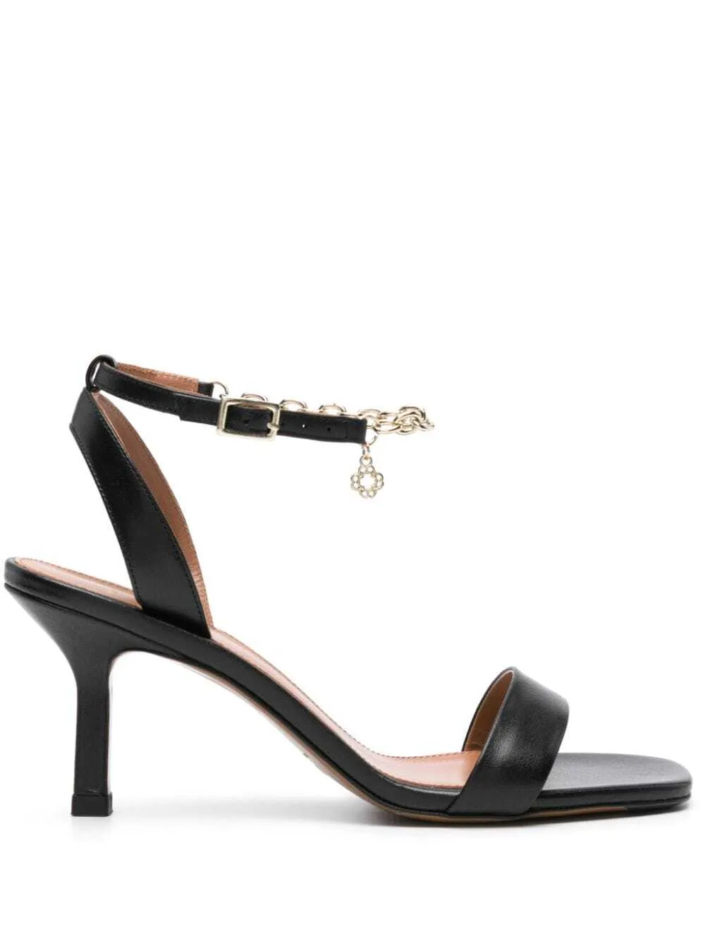 Maje chain-link leather sandals - Black