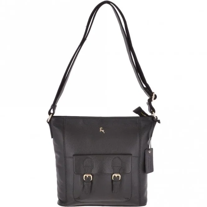 Medium Leather Shoulder Bag Black : 62239