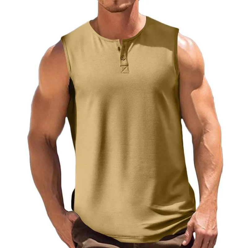 Men's Loose Solid Color Sleeveless Tank Top 51653524X